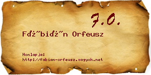 Fábián Orfeusz névjegykártya